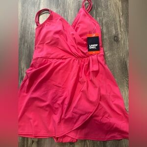 Lands' End Women's Pink Swim One Piece